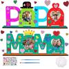 MAMA PAPA Bastelset Holz Bilderrahmen, Papa Mama Geburtstagsgeschenk Holznamen Bemalen Fotos Mutter Vater Geburtstag Vatertag Mutter