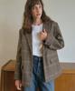 Ournostalgia Vintage Wool Check Tailored Half Jacket_Brown(O25-Ot03)