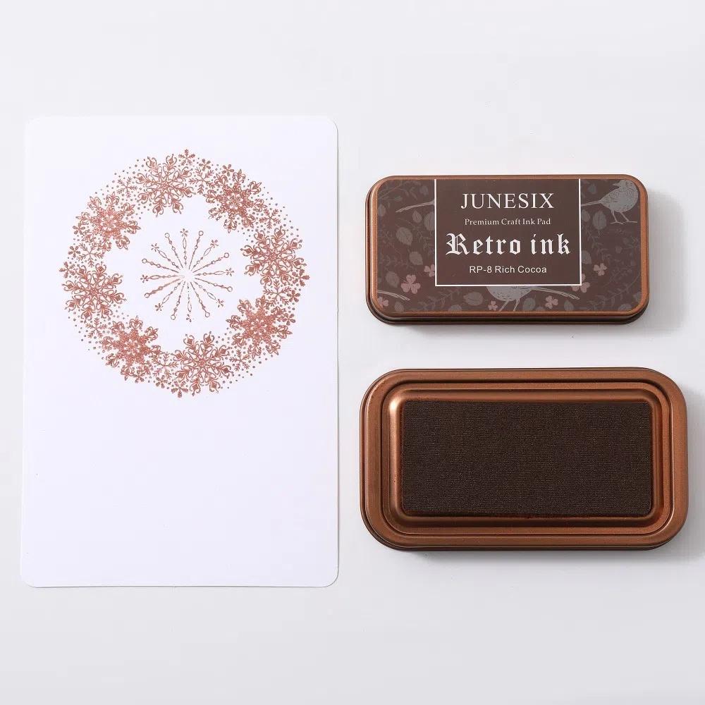 Vintage Iron Box Seal Stamp Colorful Paper Inkpads Creative Seal Stamp Block Gift