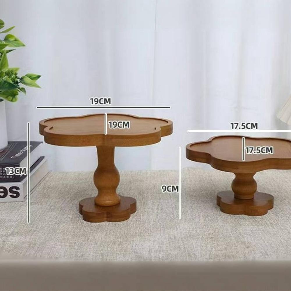 Small Round Wooden Tray for Decor, Irregular Footed Tray for Display Aromatherapy, Candle, Crystal, Trinkets