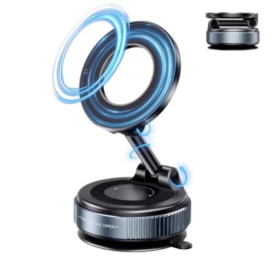 Rotatable Vacuum Strong Suction Magnetic Phone Holder Car Mount Stand Universal