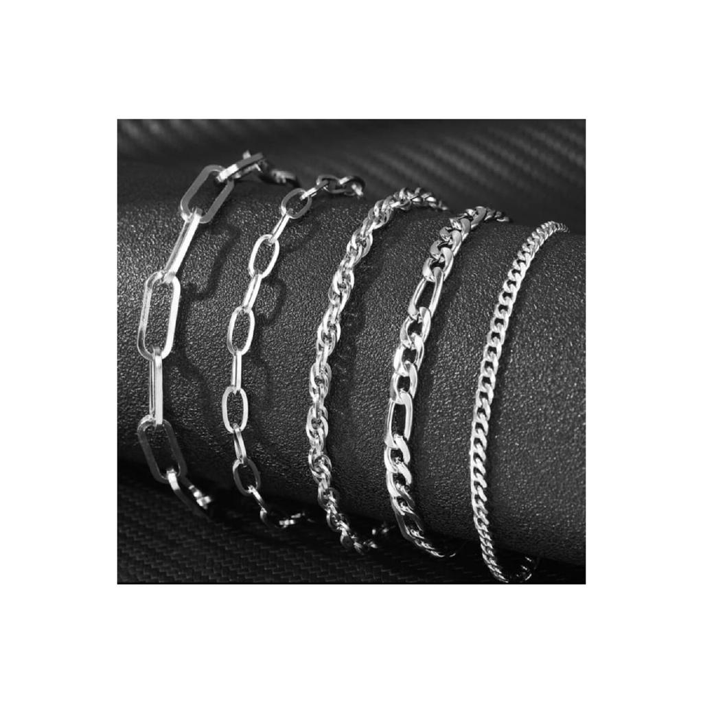 Серебряный браслет, набор из 5 шт.