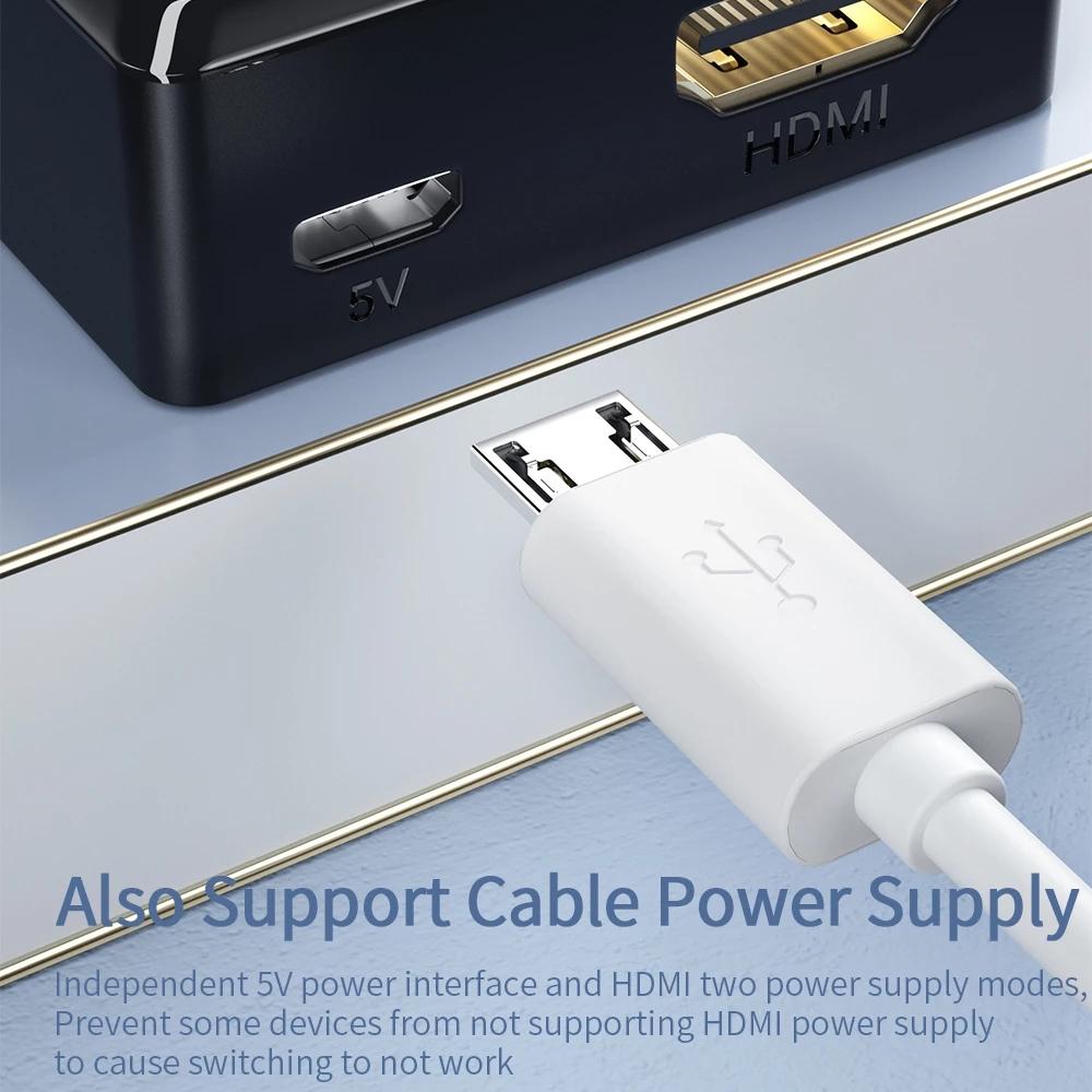 Essager HD-совместимый разветвитель HD4K 1x2/2x1, разъем переключателя, преобразователь выходов 2 в 1, HD-совместимый коммутатор для PS4 Xbox TV BOX