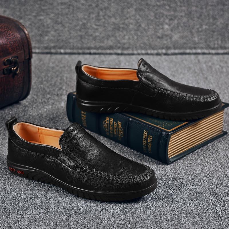 Мужская обувь из натуральной кожи, повседневные формальные лоферы без шнуровки, мужские мокасины, итальянские черные мужские туфли для вождения