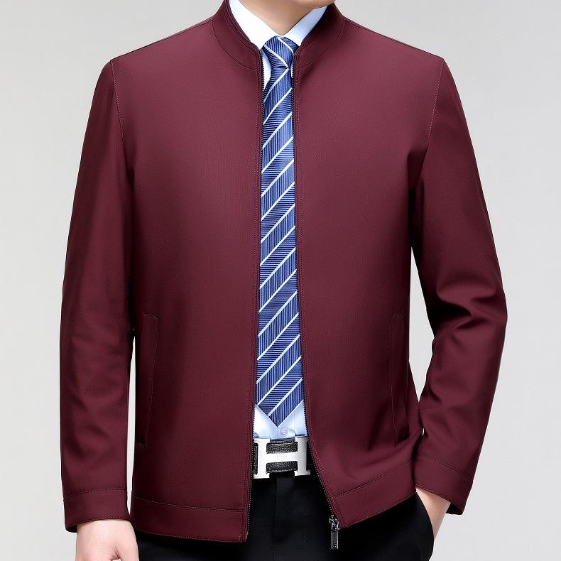 Men’s Stand-up Collar Jacket - 2024 Spring Business Casual for Middle-aged Dads