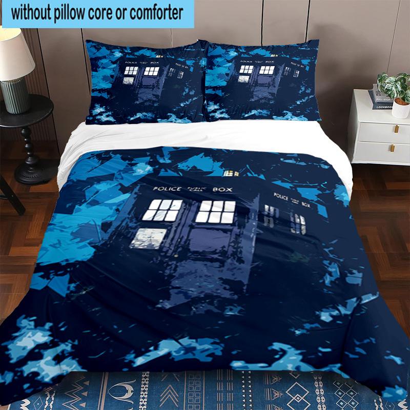 3PCS telephone booth 3pcs Bedding,Including 3PCS Duvet Cover And 2pcs Pillowcases Perfect for Christmas,Ideal for Bedroom, Dormitory