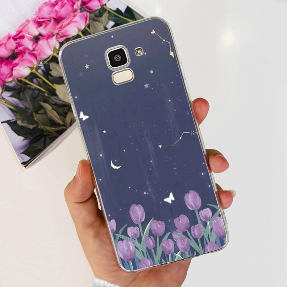 Красивый чехол с принтом для Samsung Galaxy J6 J6+ J600G J610G Мягкая силиконовая задняя крышка из ТПУ для чехлов телефона Samsung J6 J 6 Plus 2018