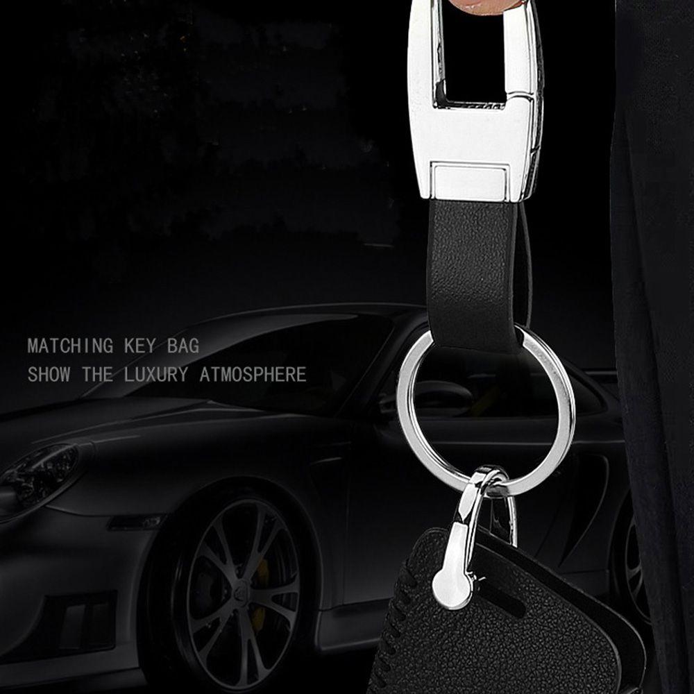 Luxury Leather Fashion Simple Car Key Chain Key Holder Men's Waist Buckle Metal Keychain Keyring