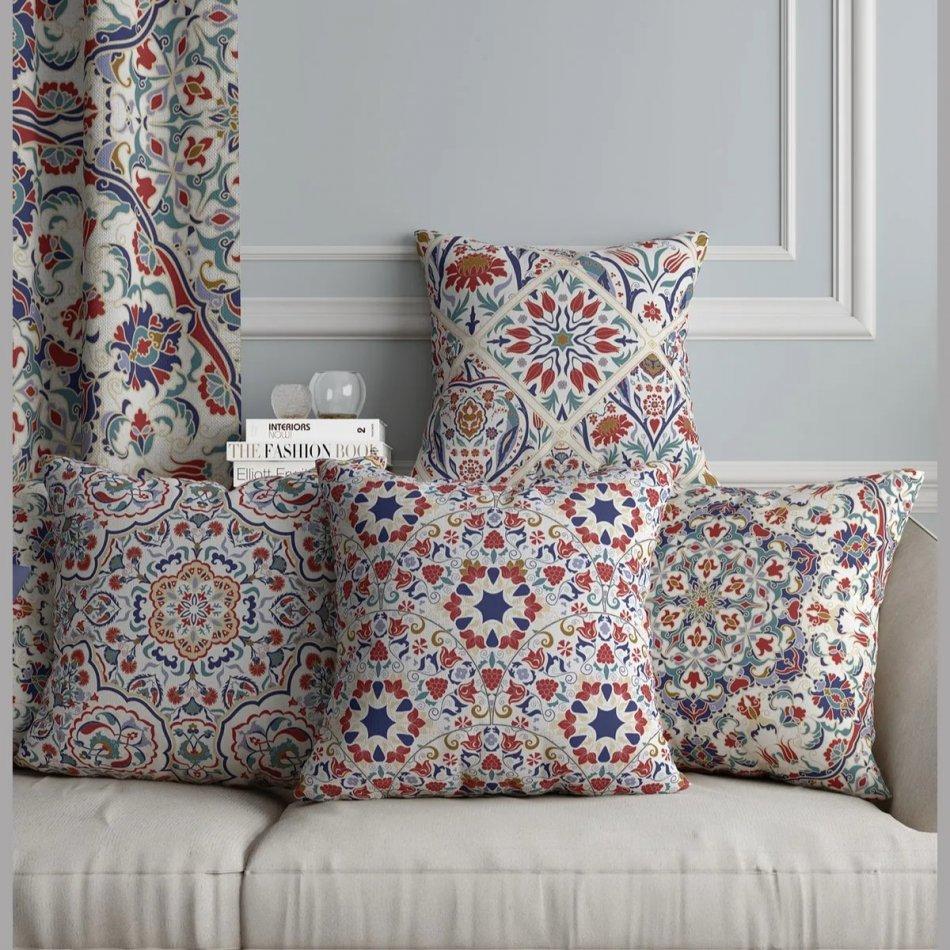 Декоративная наволочка из 4 предметов с цифровой печатью 43 x 43 см