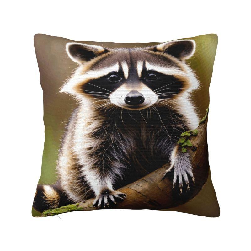 Funny Raccoon Throw Pillow Case cm Sofa Cushion Cover Velvet Polyester Pillowcase Doublesided Printing