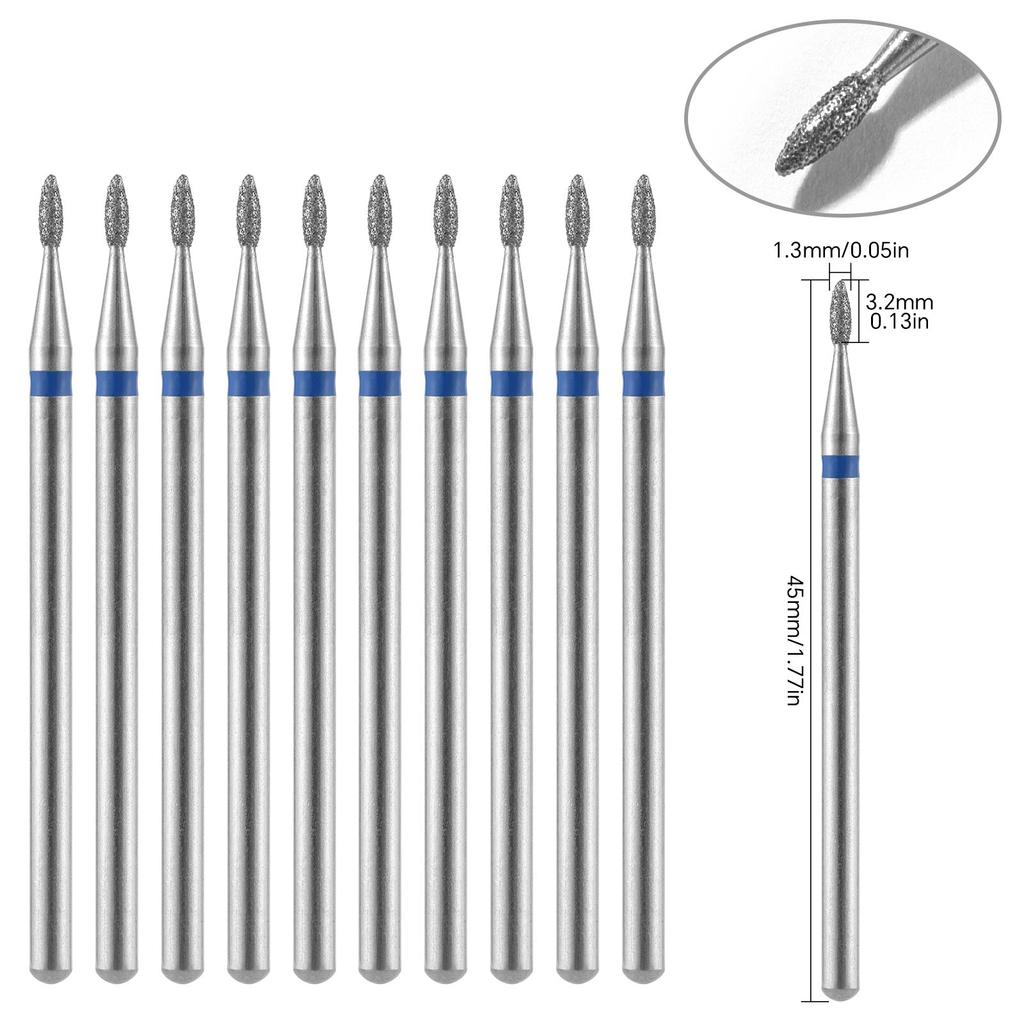 10 шт., алмазные фрезы, набор сверл для ногтей, аксессуары для маникюра, педикюра, электрическая машина, кисточка для ногтей, инструменты для заусенцев