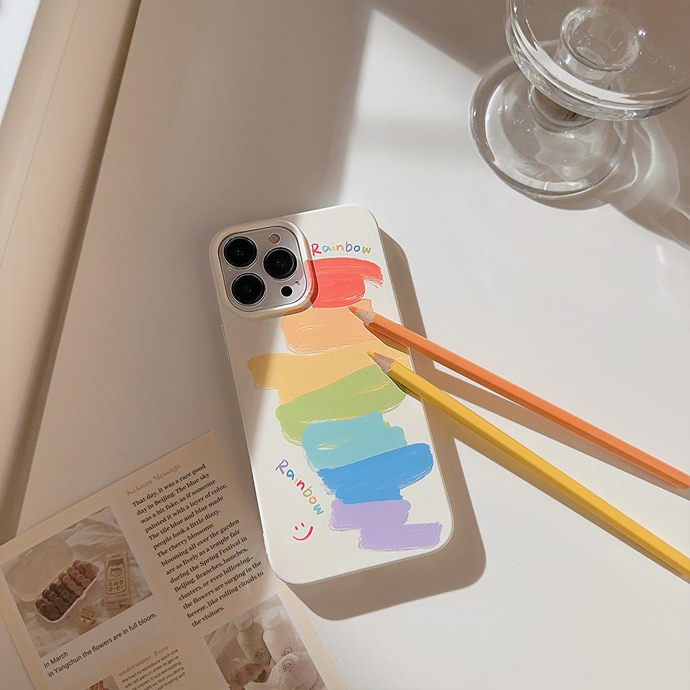Colorful graffiti pen iPhone 16 phone case 17/12 creative 15pro glossy XS/8p suitable for 13pro max