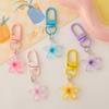 Sweet Colorful Jelly Flower Key Chain Color DIY Flower Cute Keychains Pendant Student Girls Resin Bag Pendant Keyring Jewelry
