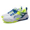 Li-Ning Удобные тренировочные повседневные амортизирующие износостойкие низкие кроссовки для бадминтона мужские кроссовки белые синие AYTR013-1