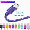 10-цветный круглый плетеный USB-кабель Type-C для зарядки Android, 1,23 м