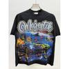 Mens Loose Fit Cotton Graphic Tee Streetwear Hip Hop Oversized Short Sleeve T-Shirt Teens