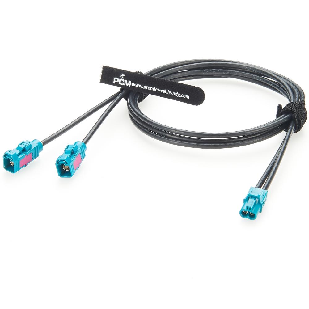 Mini Fakra Dual Connector to Fakra Rosenberger Hfm Jack Plug High Speed Coaxial Cable for Automotive GPS Antenna Vehicle Camera