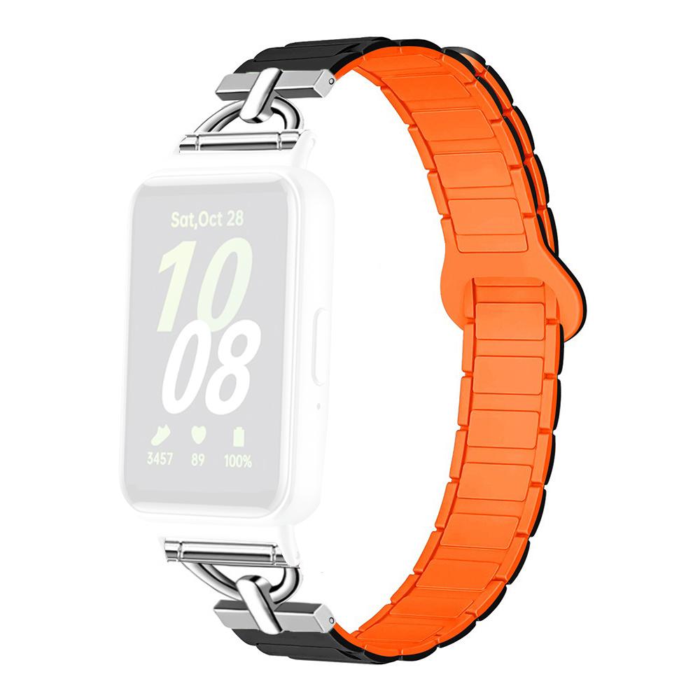 For Samsung Galaxy Fit3 Magnetic Watch Strap Silicone Wrist Band with D Ring Connector