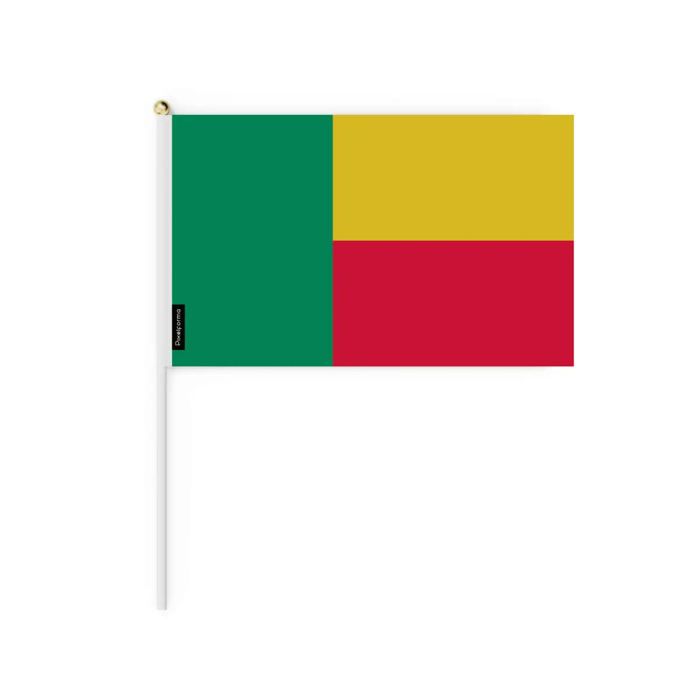 Drapeau Mini - Bénin - 20 X 30 Cm - 100 Pièces - Polyester - Léger - Recto/verso
