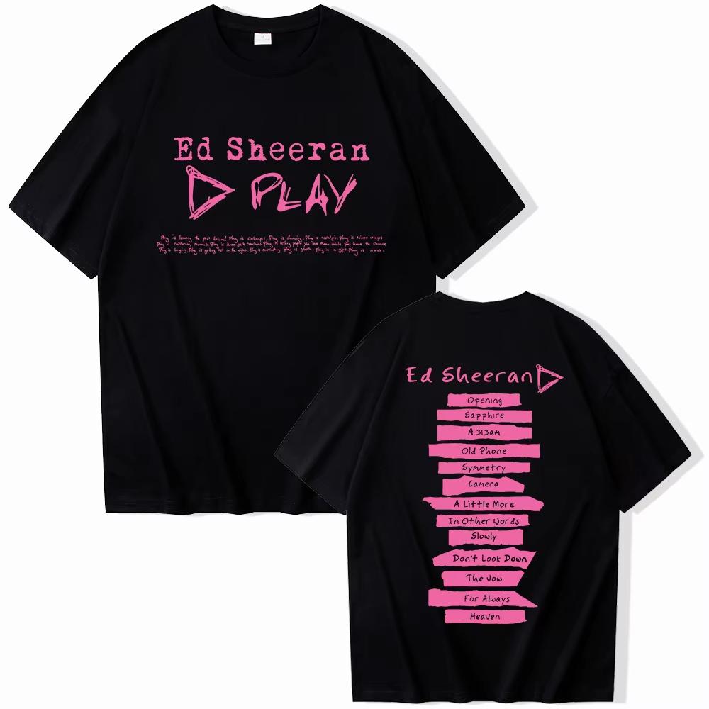 Ed Sheeran Print TShirt for World Tour Cotton Unisexs and Womens Ed Sheeran Tshirt Casual and Comfortable Clothing