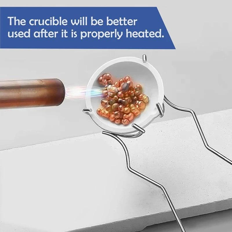 High-Temp Quartz Crucible Clip and Melting Bowl Set for Gold Silver Melting Jewelry Casting Metal Refining Furnace Tools