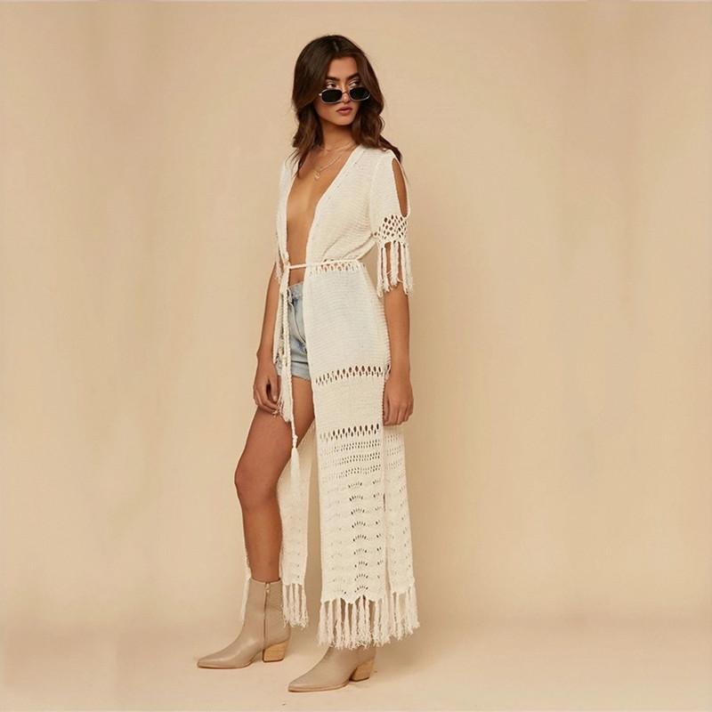 Пляжная вязаная туника для купальника 2022