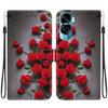 Чехол-книжка из искусственной кожи ручной работы для Honor 90 Lite (ЭЛТ-NX1) Противоскользящий ударопрочный чехол с ремешком на запястье и дизайнами в виде сердец/роз и кошек