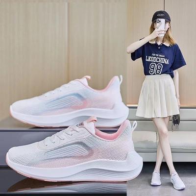 Повседневная женская обувь Удобная спортивная обувь Женский модный тренд Летающая тканая сетка дышащая легкая спортивная женская обувь