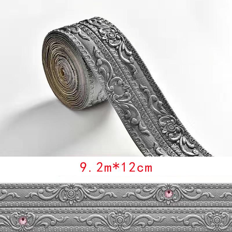 9M 3D Foam Wall Edge Strip Stickers Self-adhesive Corner Waist Line Background Wall Sticker Waterproof Decor Trim Line Skirting