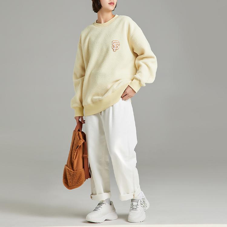 Новая унисекс толстовка MLB светло-желтая 3AMTB0726-14YEL