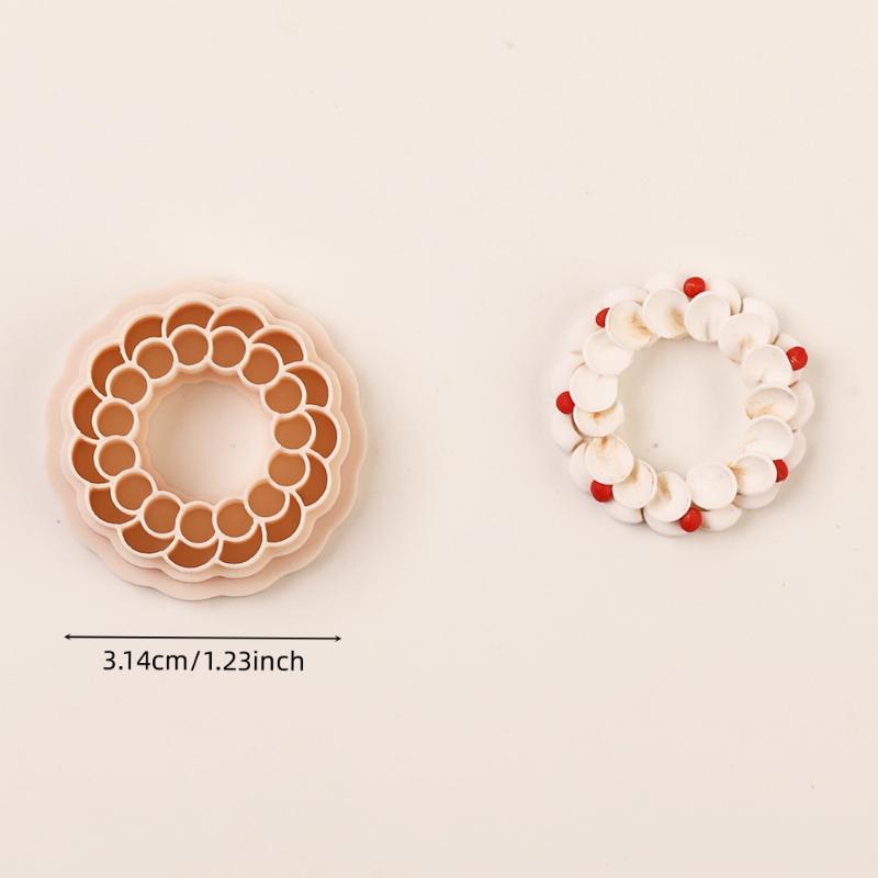 Circle Frame Polymer Clay Cutters Blossom Embossed Pottery Ceramics Clay Cutter Earrings Jewelry Molds Making Tool