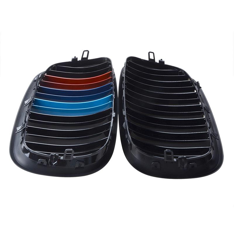 Черные передние решетки радиатора, двойная решетка, подходит для BMW X5 E70 X6 E71 2007-2013 Performance Car