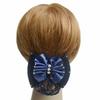 1Pcs Satin Bow Net Bun Hair Cover Bowknot Elastic Hairnet Nurse Stewardess Bun Snood  for Women