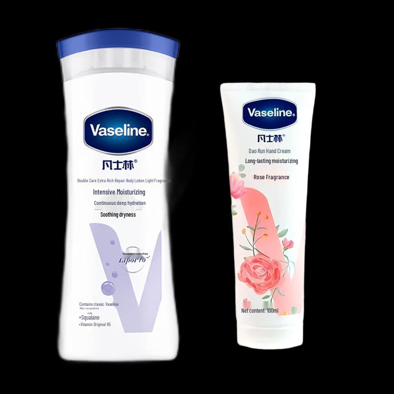 Vaseline Набор: Интенсивно ухаживающий лосьон для тела и крем для рук с розой