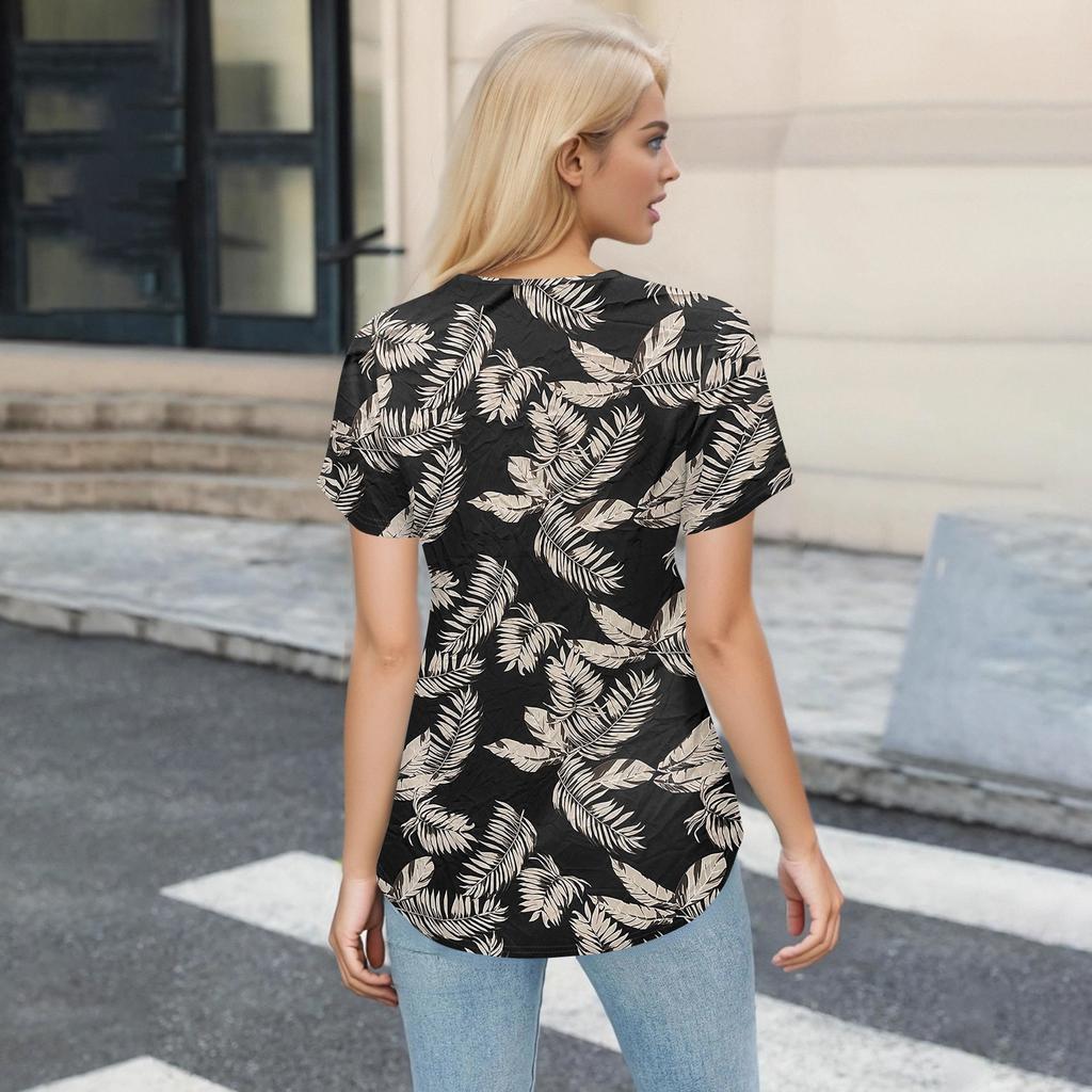 Рабочая форма больших размеров с принтом, топы для женщин, забавные футболки с v-образным вырезом и короткими рукавами, рабочая одежда, футболка с карманами