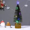 4Pcs Small Christmas Tree Ornaments with LED Lights Battery Powered Realistic Mini Tabletop Christmas Tree Party Accessories