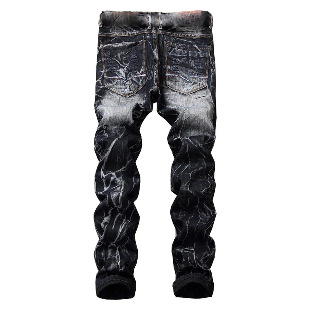Модные мужские повседневные эластичные плиссированные джинсы, облегающие джинсовые брюки