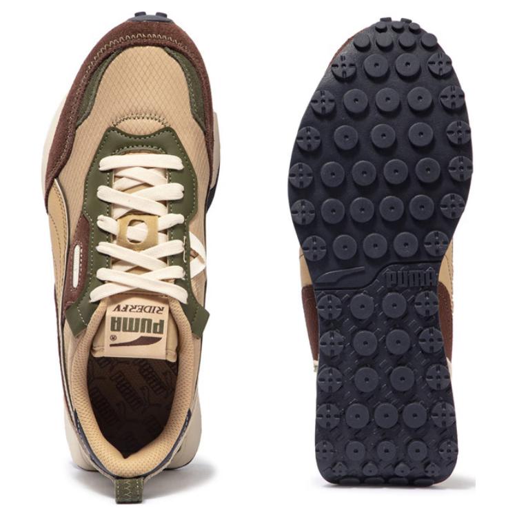 Puma Rider FV Ретро Мода Низкий Верх Повседневная Обувь для Образа Жизни Унисекс кроссовки Коричневый 387672-44