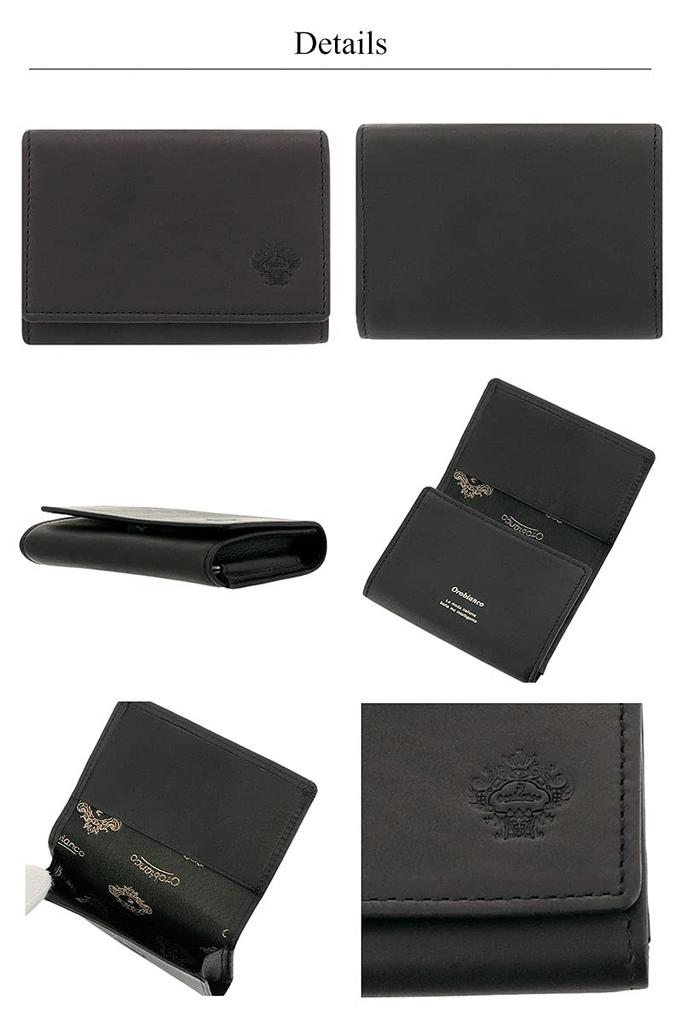 Orobianco Business Card Case with Branded Gift Wrapping Large Made In Black Shopper, Available, Capacity, Men's, ORS-040909, Japan, Leather,