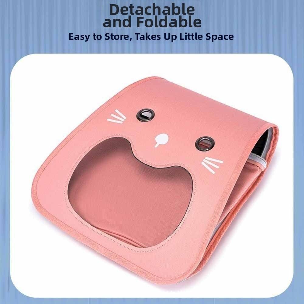 Foldable Cat Carrier Bag Large Capacity Breathable Kitten Carrying Bag Collapsible Hands-free Pet Travel Bag Animal Carrying