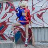 Костюм для косплея Харли Квинн с париком Версия x Черный Красный x Харли Квинн Отряд самоубийц Стиль Хэллоуин Костюм для женщин Версия x [milky time] -