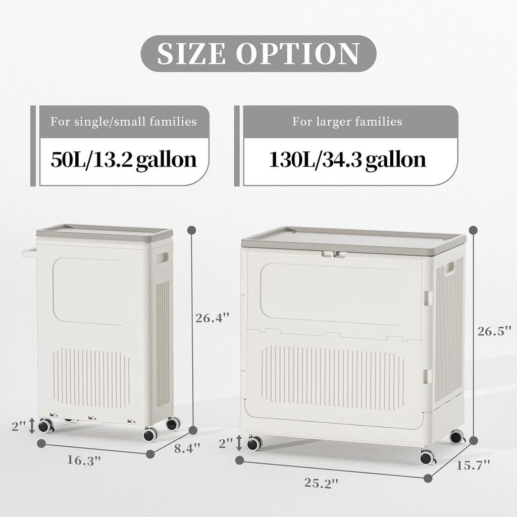 Heavy Duty Laundry Hamper with Lid,Plastic Laundry Basket with Wheel, Dirty Clothes Organizer Bathroom Waterproof Storage Basket