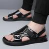 Летние кроссовки Уличная мода Нескользящие Мужские сандалии Кожаные Мужские Пляжные шлепанцы Обувь Новые С открытым носком Мужские Римские сандалии