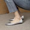 Woman Flats Pointed Toe Moccasins Shoes for Women Silver Slip-on Beau Today Lastest Casual Chic Point Offer Cheap Clearance Shoe