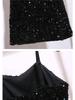 Sequin Strappy Little Black Dress - Slimming, Sexy Nightclub Party Wear for Women