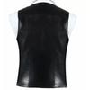 Vest Coat Button Leather Waistcoat Western Men Real Lambskin Black Classic