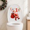 Decorative Glass Stickers for Christmas Cartoon Santa Claus Toilet Seat Sticker, Waterproof PVC & Colorful Indoor Outdoor Holiday Sign Lights