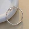 Women Bracelet Faux Pearl Elastic Warm Luster Minimalist Fit Bracelet Design Easy on Off No Clasp