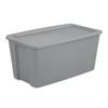 50 Gallon Tote, Plastic Storage Bin with Snap-on Lid, Gray
