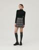 G Mar Classic Wool Skirt Gray Check